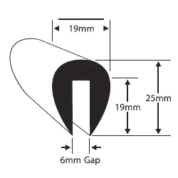 Kantenschutzprofil 8-12mm Seitendichtung